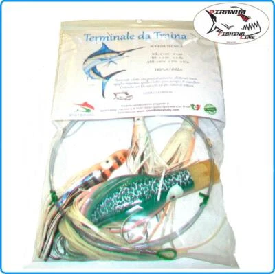 TERMINALE TRAINA ALTURA TROLLING JET GREEN PESCA TONNO MARLIN AGUGLIA IMPERIALE - Immagine 1 di 3