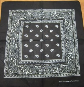 1 PACK Black Paisley Bandana Headband Face Mask Head Scarf Motorcycle Bike - Picture 1 of 1