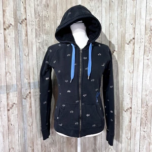 Fox Girls Hoodie | Full-Zip | Fleece Lined | Black | Medium | Embroidered - Bild 1 von 19