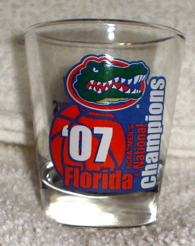 FLORIDA GATORS 2007 NCAA national CHAMPIONS CHAMPS SHOT GLASS NEW Cover
