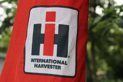 NEAR MINT 1960s era INTERNATIONAL HARVESTER IH Old 5 ft. Cloth Sock Banner Sign - Image 1 of 4