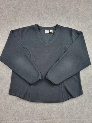 LL Bean Pullover Womens Large Fleece V Neck Long Sleeve Warm Outdoors Hiking - Image 1 of 4