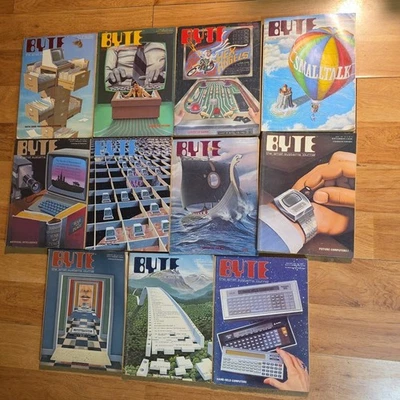 1981 Byte Magazine Lot 11 ISSUES Apple Computer ibm AI - Image 1 of 4