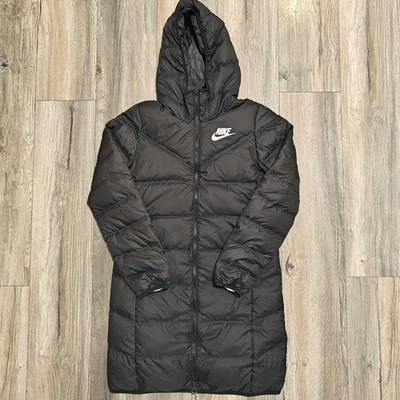 Nike Womens Reversible Down Parka Jacket Black White 939440-010 New With Tag - Image 1 of 4