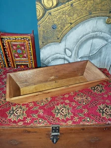 LARGE INDIAN TUB MADE FROM RECYCLED WOOD - 59cm LONG - Picture 1 of 14