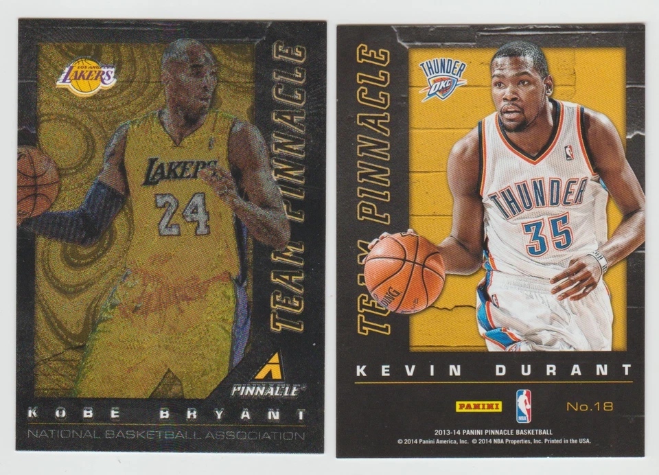 KOBE BRYANT / KEVIN DURANT 2013-14 Pinnacle TEAM PINNACLE #18 Rare Insert Card - Image 1 of 1