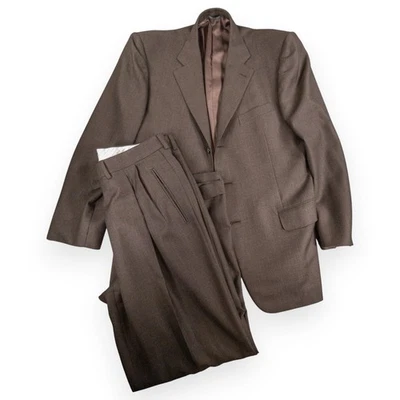 Ermenegildo Zegna Men's Super 100 Brown 3 Button Suit Jacket Size 42R 36x30 - Image 1 of 4