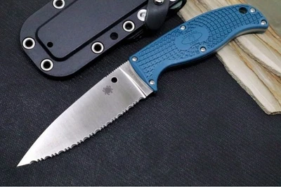 SPYDERCO ENUFF 2 ФИКСИРОВАННЫЙ НОЖ ЗУБЧАТЫЙ K390 ИНСТРУМЕНТАЛЬНАЯ СТАЛЬ с оболочкой FB31SBL2K390 - Изображение 1 из 4
