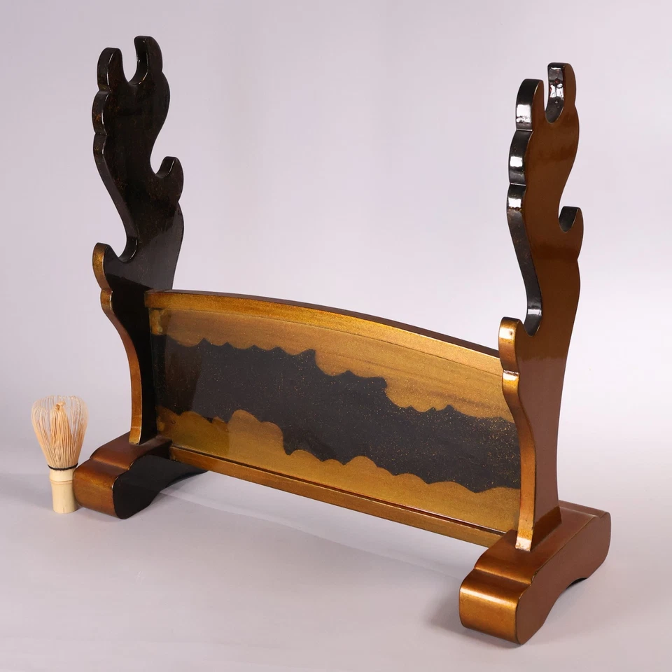 Japanese Lacquer Samurai Sword Rack Stand Three Tier Pearskin Makie KATANA-KAKE - Image 1 of 4
