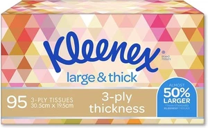 2 X New Kleenex Everyday Plus Large And Thick Facial Tissues 95 Sheets - Picture 1 of 7