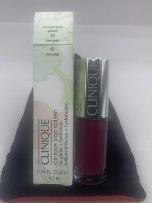 Clinique Pop Splash Lip Gloss + Hydration #19 Vino Pop 0.14 Fl Oz 4.3 ML NIB MU - Image 1 of 4