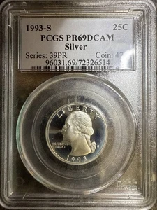 1993 S Quarter Dollars Silver Mint State and Proofs PCGS PR-69 DCAM Silver - Picture 1 of 2
