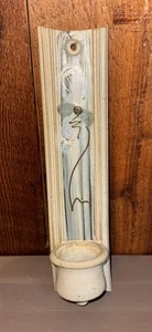 Unique Signed Pottery Wall Vase With Flower Frog~Stoneware~Artist Signed - Picture 1 of 16
