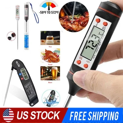 Instant Read Digital Meat Thermometer BBQ Grill Smoker For Kitchen Food Cooking - Image 1 of 4