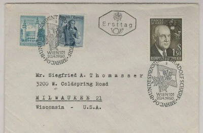  AUSTRIA  1960 FIRST DAY COVER PRESIDENT ADOLF SCHARF - Image 1 of 2