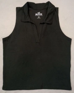 Hollister Top Mujer Mediano Negro Bebé Camiseta Imprescindible Colección - Imagen 1 de 5