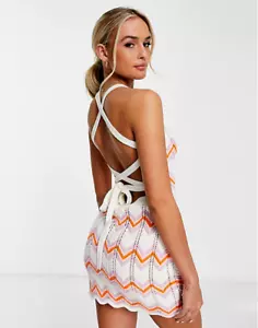 Miss Selfridge Neckholder Kleid mit Zickzack-Muster Gr.M - Bild 1 von 3
