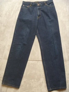 PERRY ELLIS Mens Jeans Size 36x34 Regular Fit Dark Denim Straight Leg - Picture 1 of 6