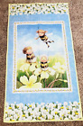 Baby Quilt Coverlet Hand Made Bees and Flowers 22" x 41" Stroller Car Crib