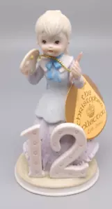 Figura vintage de Lefton cumpleaños niña de 12 años pastel pegatina original 1983 - Imagen 1 de 7