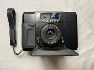 "Mint Condition" Contax T Black Rangefinder 35mm Film Camera w/ T14 Flash - Picture 1 of 9