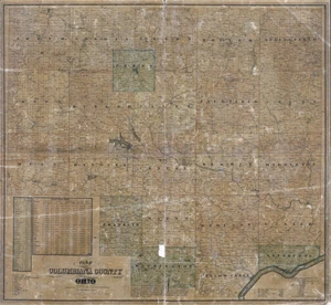1841 Farm Line Map of Columbiana County Ohio - Picture 1 of 3