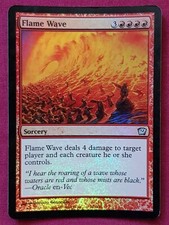 Magic The Gathering 9TH EDITION FOIL FLAME WAVE single red card MTG