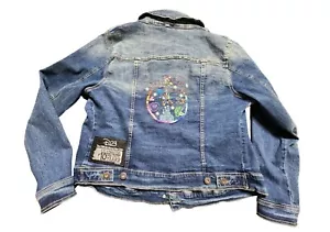 Disney Womens XL Disneyland Custom Embroidered Denim Jean Trucker Jacket - Picture 1 of 10