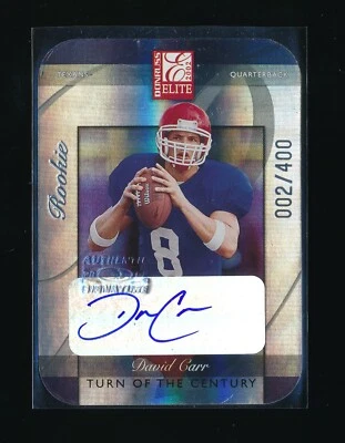 DAVID CARR 2002 DONRUSS ELITE TURN OF THE CENTURY AUTOGRAPH RC AUTO 2/40 *TEXANS - Image 1 of 2