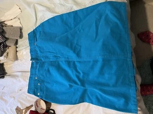 Kaliko Women's Midi Skirt UK 14 Blue 100% Cotton Midi - Picture 1 of 3