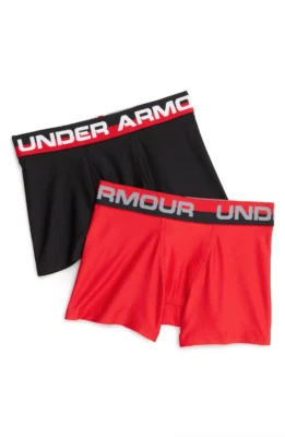 Paquete de 2 calzoncillos boxer Under Armour L2051 rojos/negros Heatgear 'serie O' niño talla L Foto 1 de 2