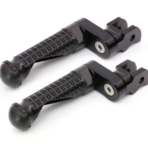 Black MPRO Front Foot Pegs 25mm Riser For Triumph Bonneville T100 EFI 08-22 21 - Picture 1 of 4