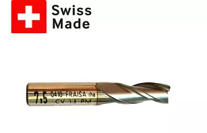Fräse Schweizer Endfräse 7,5 mm HSS Schaftdurchmesser 8 mm Mantel 3-Flöte Nr. 101 19/64 - Bild 1 von 12