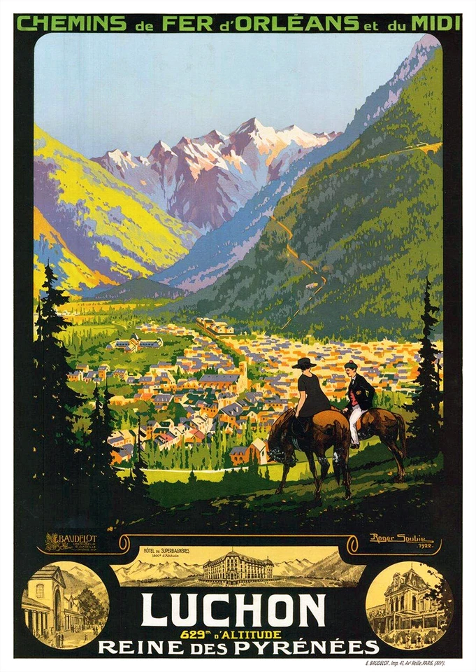 MESIDÉESDECADEAUX Affiche chemin de fer Orléans & Midi - Luchon 5