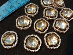 OVAL HIGH QUALITY AD KUNDAN BROOCH 2PCS - Picture 1 of 15