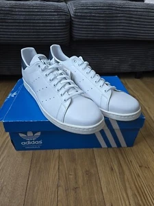 Adidas Originales Para Hombre Entrenadores Reino Unido 19 Stan Smith Cuero Tenis EE. UU. 20 - Imagen 1 de 19