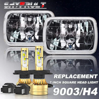 2x 5x7"7x6" LED Headlights HI-LO Halo DRL Fit GMC S15 Jimmy for Chevy C10 C20 C4 - Изображение 1 из 4