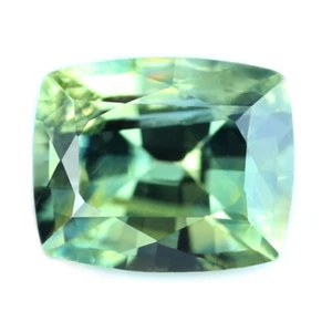 Certified 0.63ct Natural Green Sapphire VS Clarity Madagascar Cushion 5.1x4.2mm - Picture 1 of 4