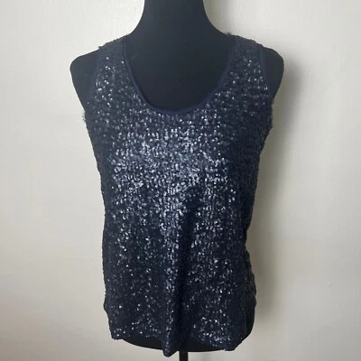 Camiseta sin mangas Liz Claiborne de lentejuelas sin mangas brillante para fiesta pequeña Foto 1 de 4