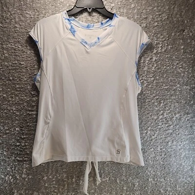 Sofibella Allstars Cap Sleeve Activewear Top Tennis Nylon Blend XL Back Opening - Image 1 of 4