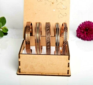 5pcs FLORAL PURE SOLID COPPER MAGNETIC BANGLE/BRACELET ARTHRITIS FLOWER - Picture 1 of 10