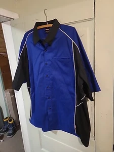 Simpson Shirt Mens XL Blue Mechanic Button Up Short Sleeve Racing Pit Crew - Picture 1 of 8
