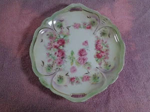 VTG 10" plate IDF Germany serving dish plate cut out handles flower floral G7 - Picture 1 of 12