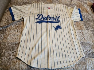 Mitchell & Ness NFL Detroit Lions Calvin Johnson Button Up Jersey Sz Large NWOT  - Image 1 of 3