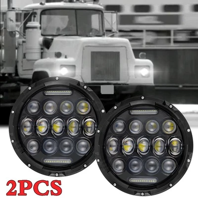 2x Faros LED redondos Fit Mack serie R de 7 pulgadas sellados haz alto/bajo con luz DRL Foto 1 de 4