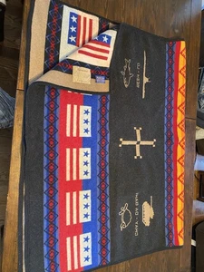 Pendleton Navajo Code Talker American Flag Blanket - Picture 1 of 6