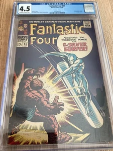 CGC 4.5 FANTASTIC FOUR #55 MARVEL 1966 THE THING VS SILVER SURFER CLASSIC COVER - Picture 1 of 4