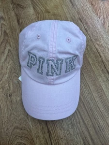 VS Pink Baby Pink with Silver Glitter Baseball Cap New with Tags - Picture 1 of 3