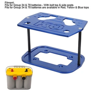 ˜Stainless Steel Battery Tray Hold Down For Optima 34/78 Battery Red Yellow - Picture 1 of 9