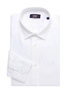 Camisa blanca con botones Cavalli Class de Roberto Cavalli talla 16 ajustada (A-4) - Imagen 1 de 7